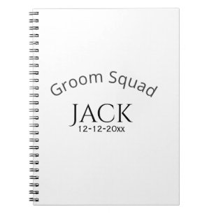 Cuaderno nombre del equipo del novio fecha año letra negrit