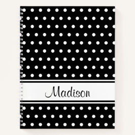 Cuaderno Nombre del guión de la banda de puntos de polka bl