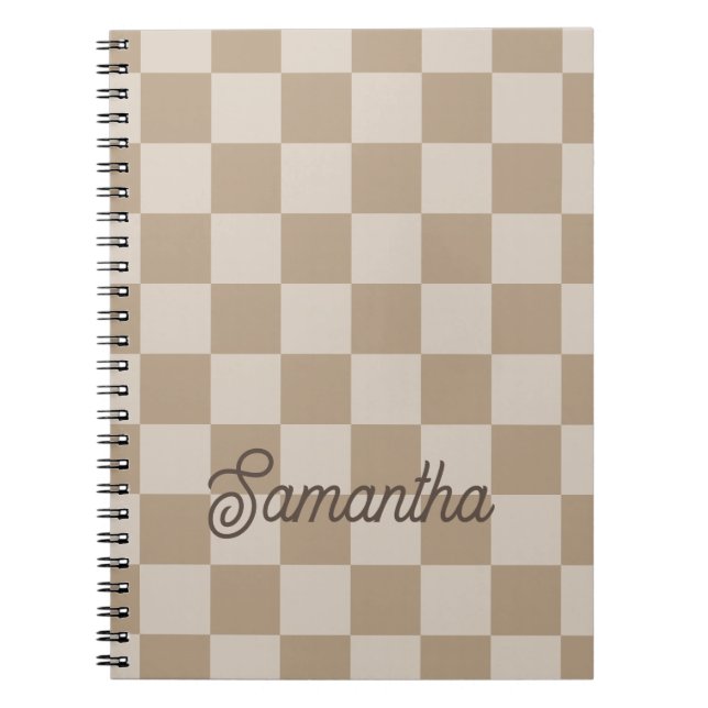 Cuaderno Nombre del guión de los cheques pekineses de Taupe (Frente)