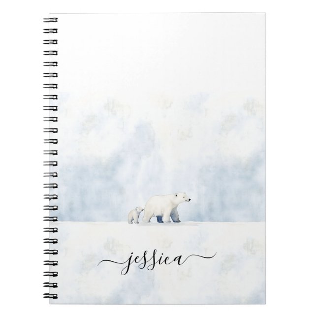 Cuaderno Nombre del guión de los osos polares cortos (Frente)