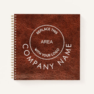 Cuaderno Nombre del logotipo de la compañía Código QR León