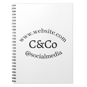 Cuaderno nombre del logotipo letra empresa sitio web de red