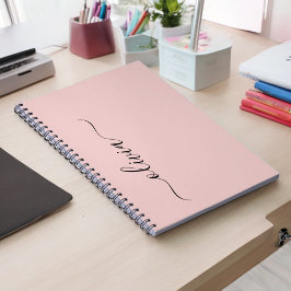 Cuaderno Nombre del Monograma de Rubor Dusty Pink Moderne S