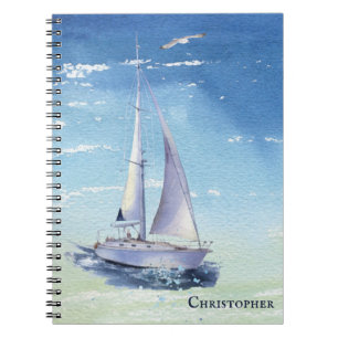 Cuaderno Nombre del Monograma del Barco Náutico