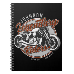 Cuaderno NOMBRE del motociclista legendario personalizado