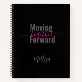 Cuaderno Nombre del movimiento hacia adelante de negro