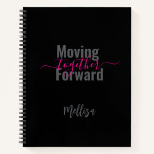 Cuaderno Nombre del movimiento hacia adelante de negro