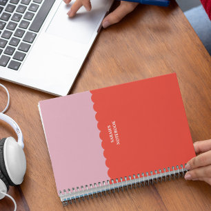 Cuaderno Nombre del naranja Diario enlazado a espiral perso