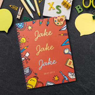 Cuaderno Nombre del niño personalizado de vuelta a la escue