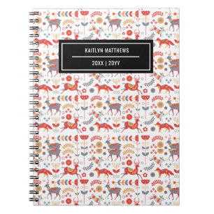 Cuaderno Nombre del patrón de animales de leopardo elegante