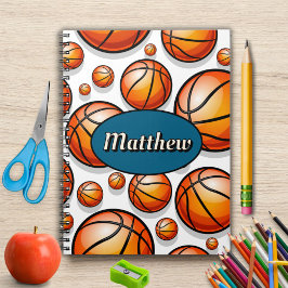 Cuaderno Nombre del patrón de baloncesto