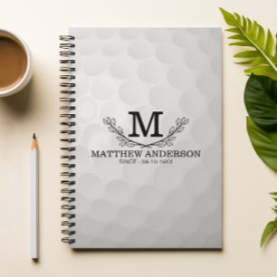 Cuaderno Nombre del patrón de bola de golf personalizado Mo