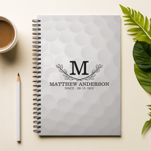 Cuaderno Nombre del patrón de bola de golf personalizado Mo (Subido por el creador)