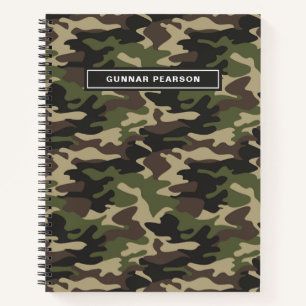 Cuaderno Nombre del patrón de camuflaje moderno Negro