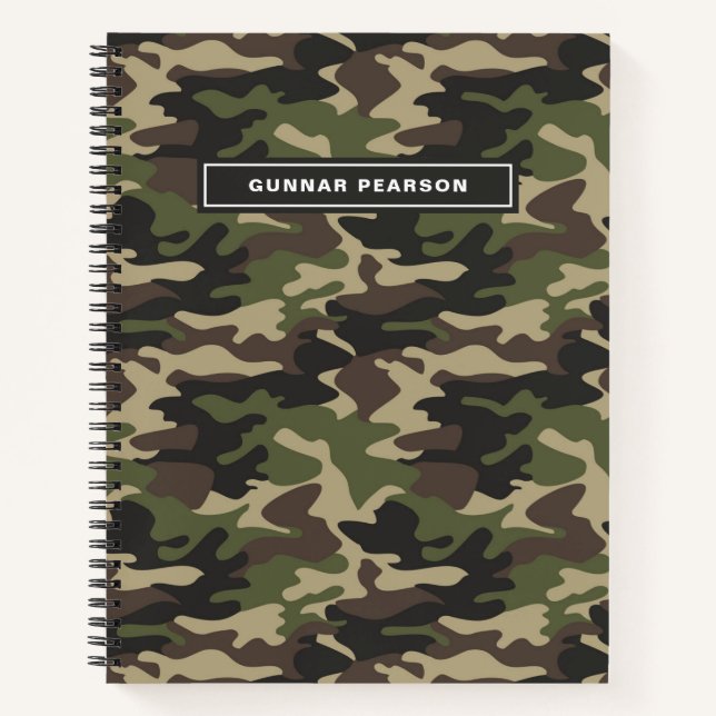 Cuaderno Nombre del patrón de camuflaje moderno Negro (Anverso)