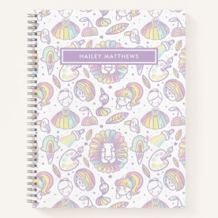 Cuaderno Nombre del patrón de Chicas de arcoiris del Paste