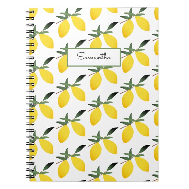 Cuaderno Nombre del patrón de cítricos limón (Frente)