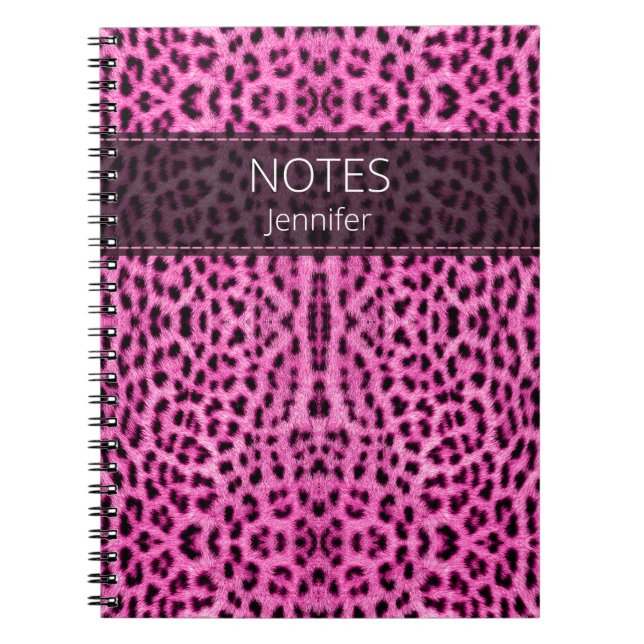 Cuaderno Nombre del patrón de impresión de piel de leopardo (Frente)