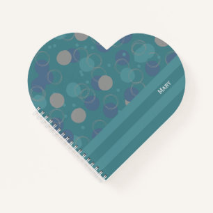 Cuaderno Nombre del patrón de patrón de círculo azul clásic