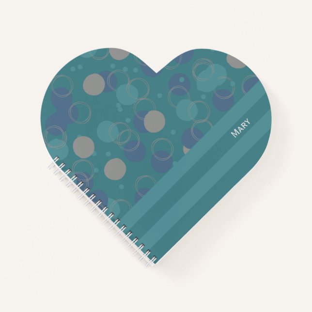 Cuaderno Nombre del patrón de patrón de círculo azul clásic (Anverso)