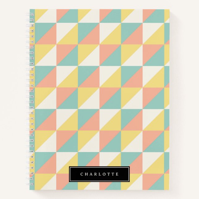 Cuaderno Nombre del patrón de triángulo geométrico abstract (Anverso)