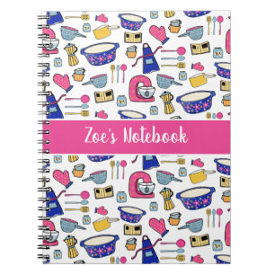 Cuaderno Nombre del patrón de utensilios de cocina personal