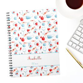 Cuaderno Nombre del patrón médico Enfermero monograma