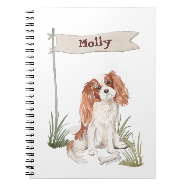 Cuaderno Nombre del Personalizable Cavalier King Charles Sp (Frente)