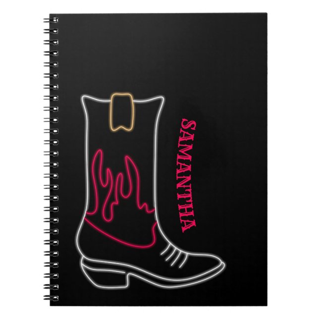 Cuaderno Nombre del Personalizable de arranque Neon Cowboy (Frente)