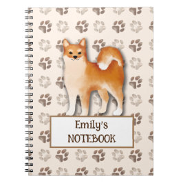 Cuaderno Nombre del personalizable de huellas de perros de