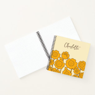 Cuaderno Nombre del Personalizable de los girasoles amarill