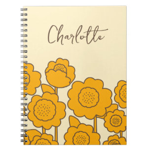 Cuaderno Nombre del Personalizable de los girasoles amarill