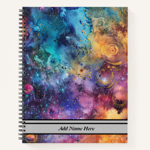 Cuaderno Nombre del Personalizable del espacio galaxy moder