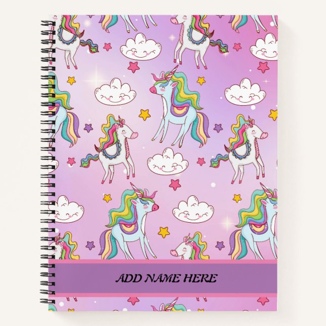 Cuaderno Nombre del Personalizable del patrón de arcoiris d (Anverso)