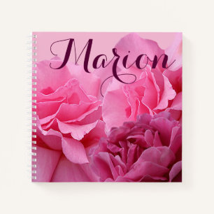 Cuaderno Nombre del personalizable Marion bonito rosa rosa 