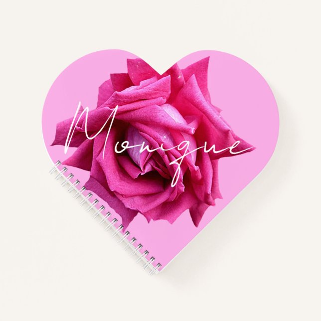 Cuaderno Nombre del personalizable Monique bonito rosa rosa (Anverso)