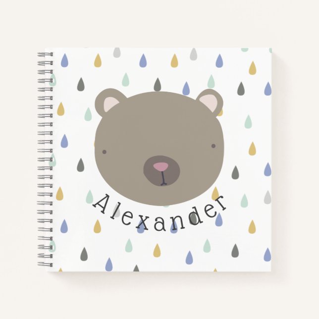 Cuaderno Nombre del personalizable Oso Cuto (Anverso)