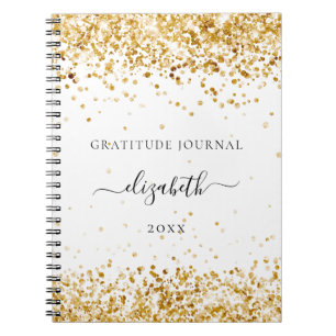 Cuaderno Nombre del polvo del purpurina de oro blanco del d