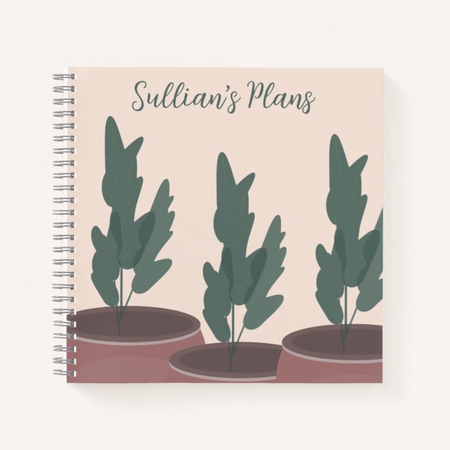 Cuaderno Nombre del script de plantas en maceta (Anverso)