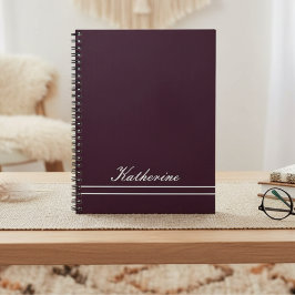Cuaderno Nombre del Script Minimalista Ciruela
