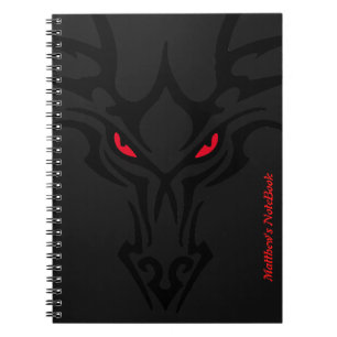 Cuaderno Nombre Dragon Black Dary Scary Red GIGHT Ojos