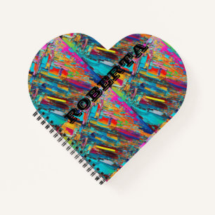 Cuaderno Nombre editable en color Kaleidoscope/hippy