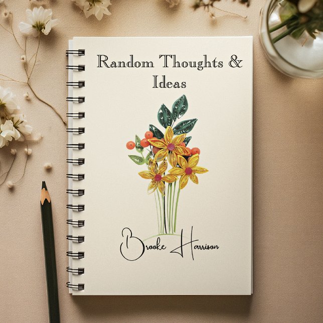 Cuaderno Nombre elegante || Flores modernas de papel recort (Subido por el creador)