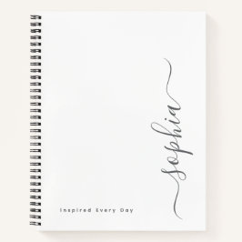 Cuaderno Nombre en espiral minimalista personalizado 