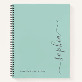 Cuaderno Nombre en espiral minimalista personalizado 