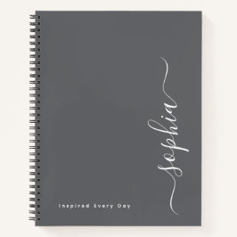 Cuaderno Nombre en espiral minimalista personalizado 