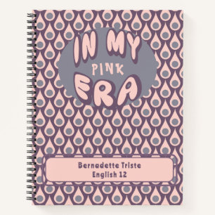 Cuaderno Nombre En Mi Era Moderno de mediados de siglo Rosa