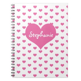 Cuaderno Nombre femenino de los corazones rosados