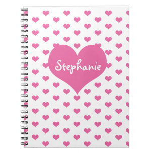 Cuaderno Nombre femenino de los corazones rosados
