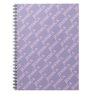 Cuaderno Nombre femenino rosa y púrpura Oficina femenina